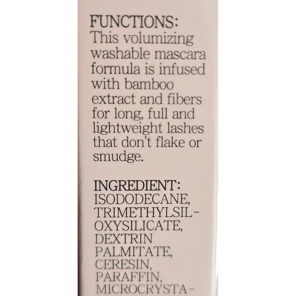 LANYAN Volumizing Washable Mascara Long Full Lightweight Bamboo Fiber Blk New